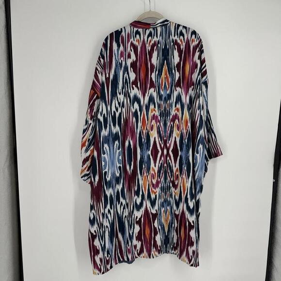 Chicos kimono L/XL geometric cardigan flowy artsy office workwear business shirt - Picture 4 of 5